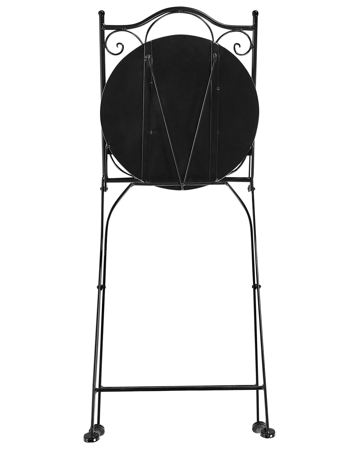 Set of 2 Garden Chairs COMISO Folding Metal Black/ White