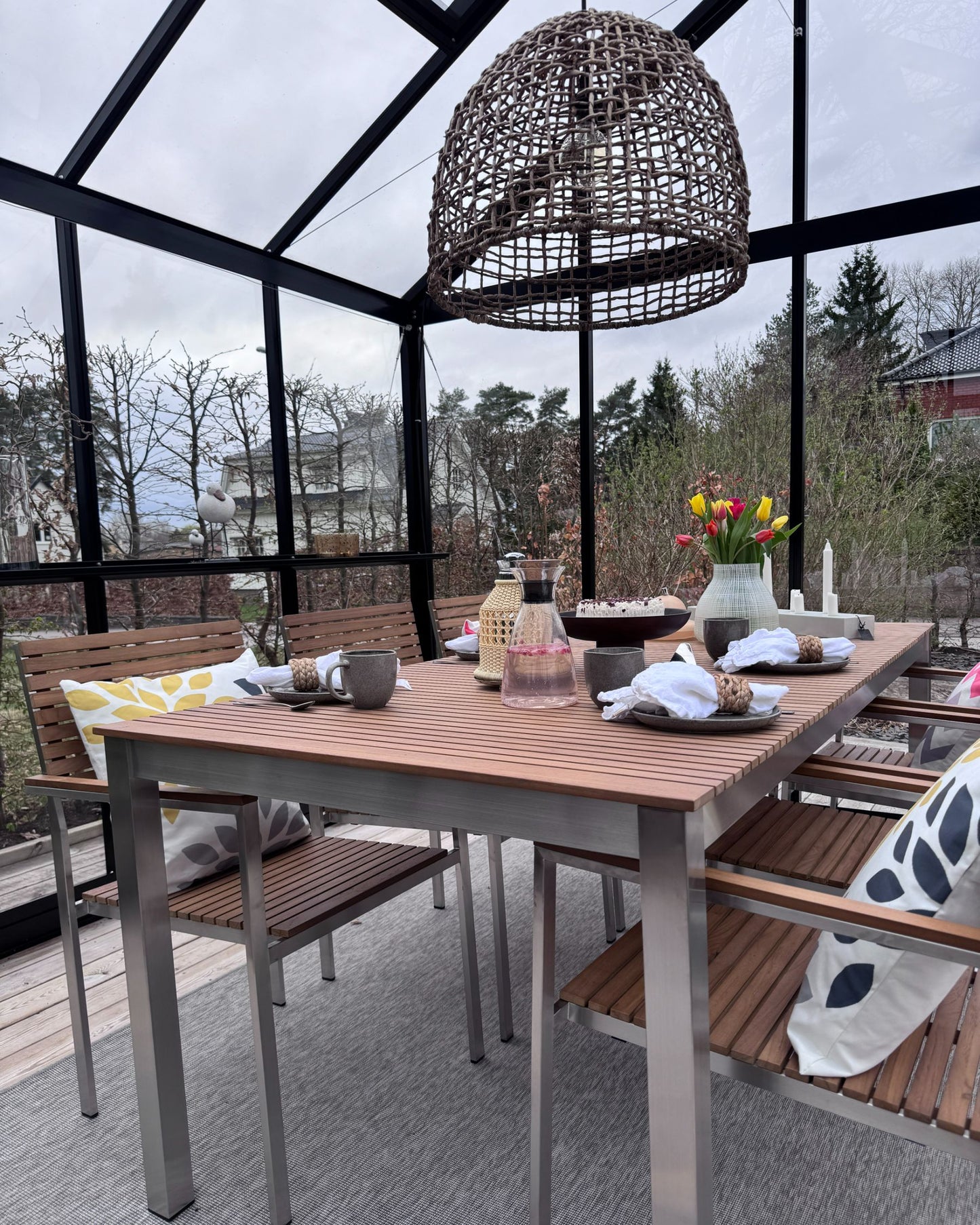 Garden Dining Set 6 Seater VIAREGGIO FSC® Certified Teak Wood Brown