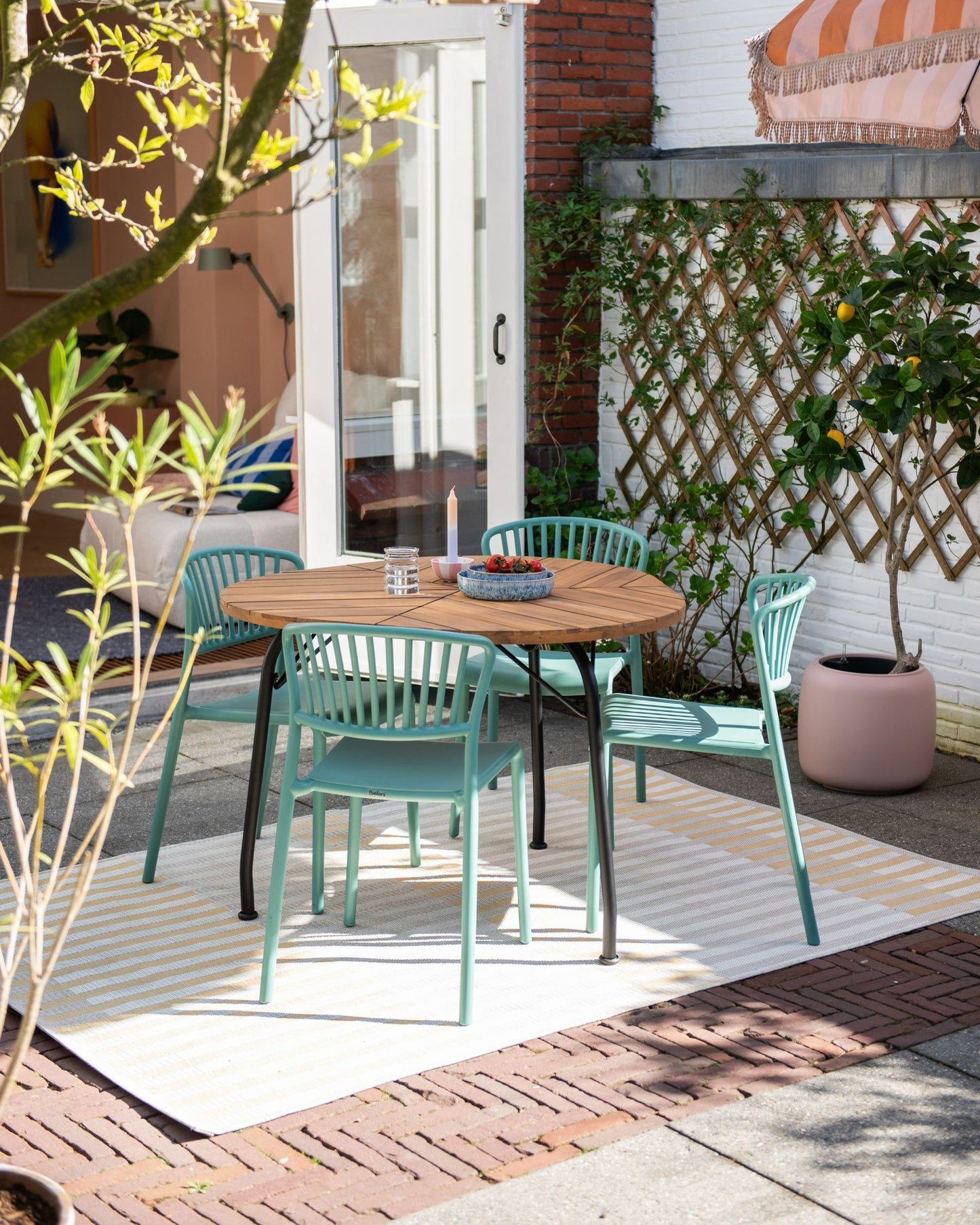 Set of 4 Garden Chairs GELA Mint Green