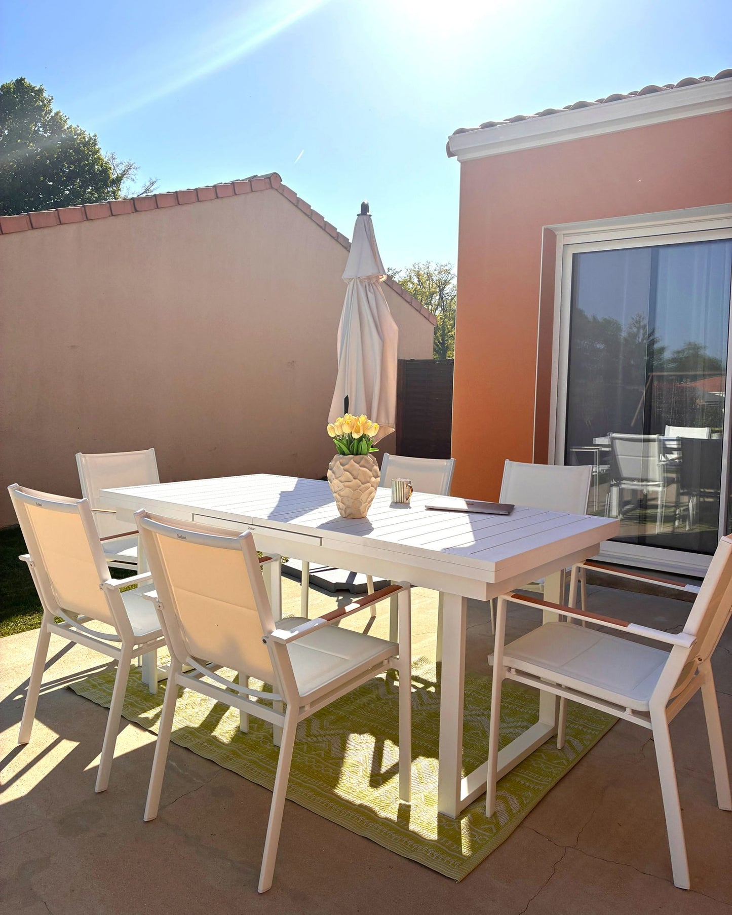 Garden Dining Set 8 Seater VALCANETTO/BUSSETO Metal White