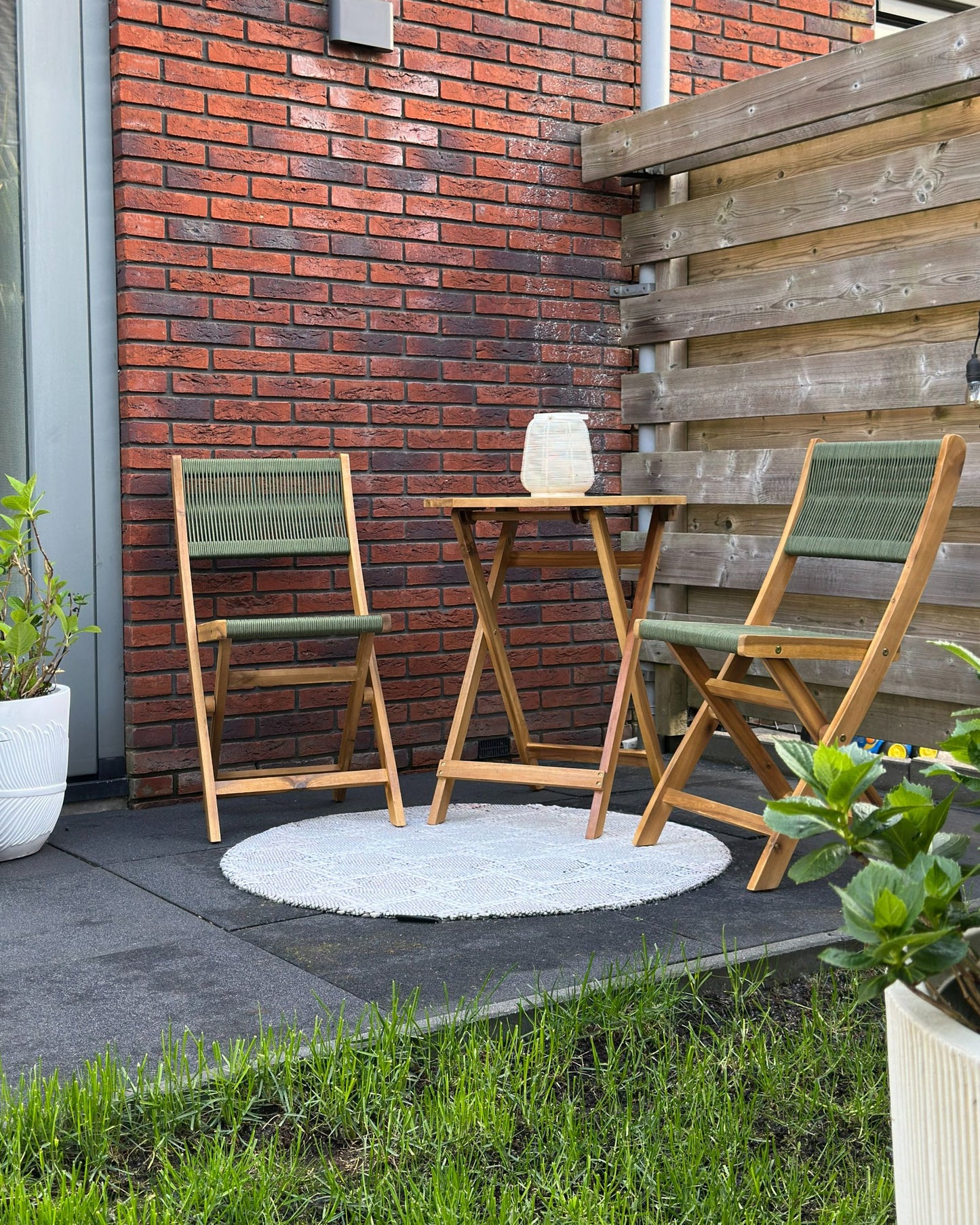 Set of 2 Garden Chairs PROSSEDI Folding Acacia Wood Green