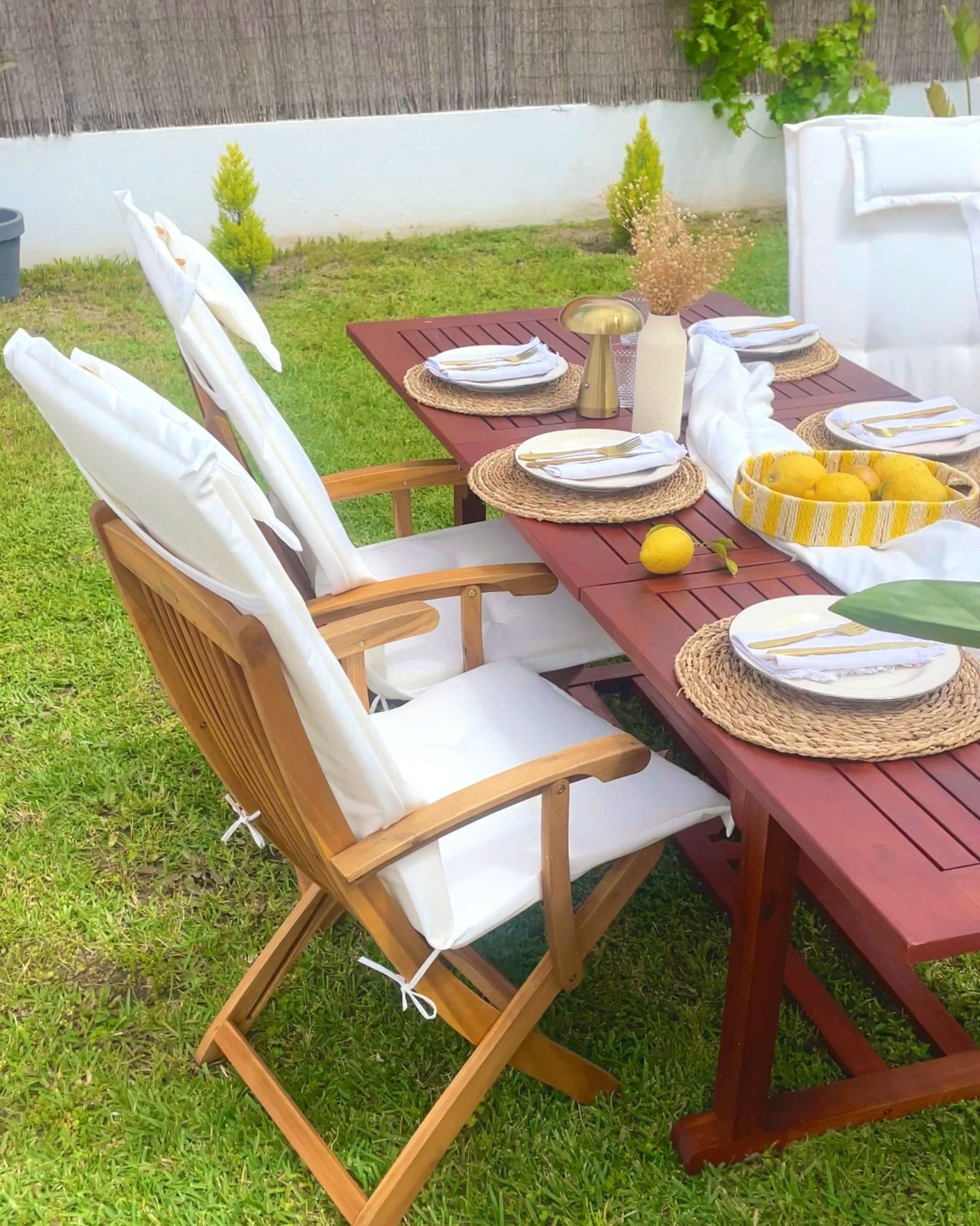 Set of 2 Garden Chairs MAUI II Acacia Wood Light Brown