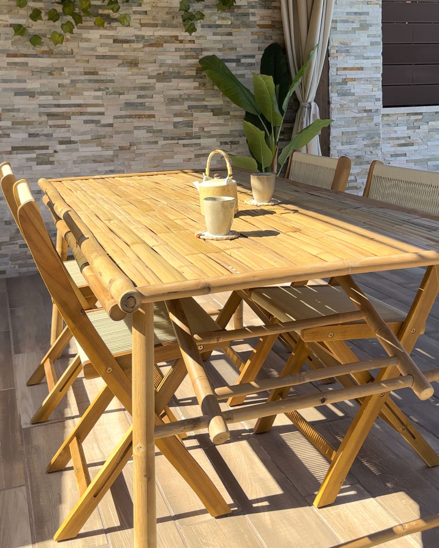 Set of 2 Garden Chairs PROSSEDI Folding Acacia Wood Beige