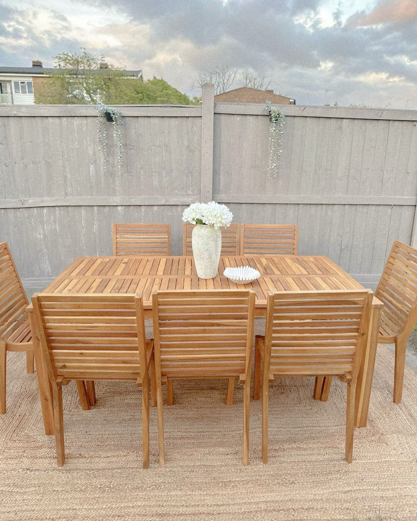 Set of 4 Garden Chairs OMBRIANO Certified Acacia Wood Light Brown