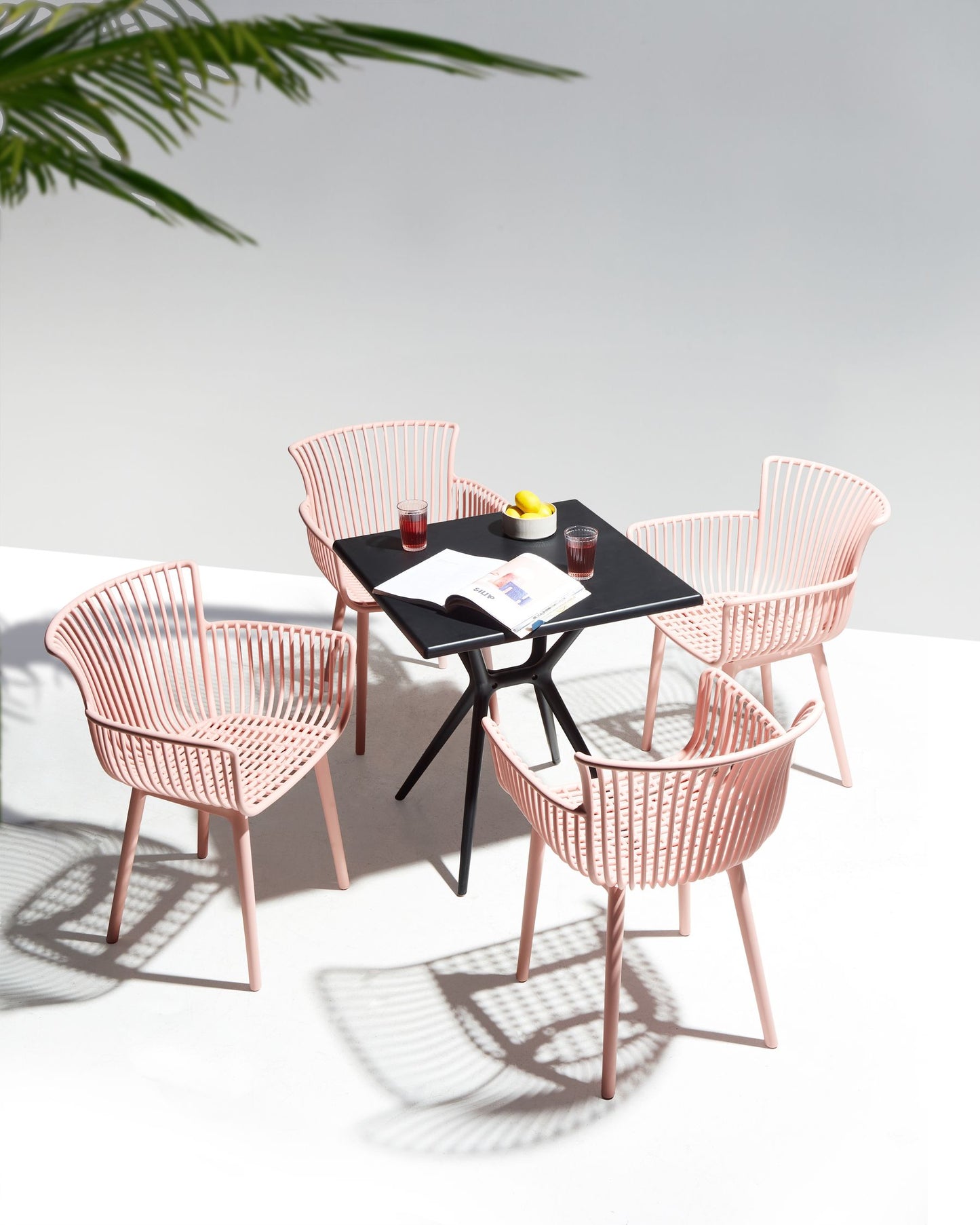 set of 4 garden chairs pesaro pink