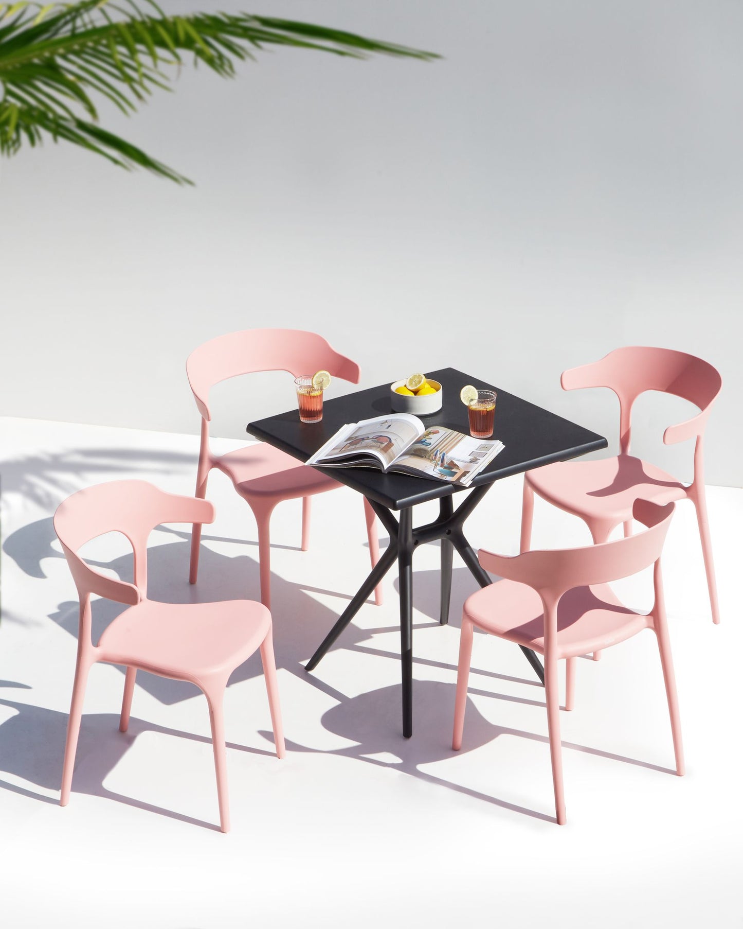 Set of 4 Garden Chairs GUBBIO Pink