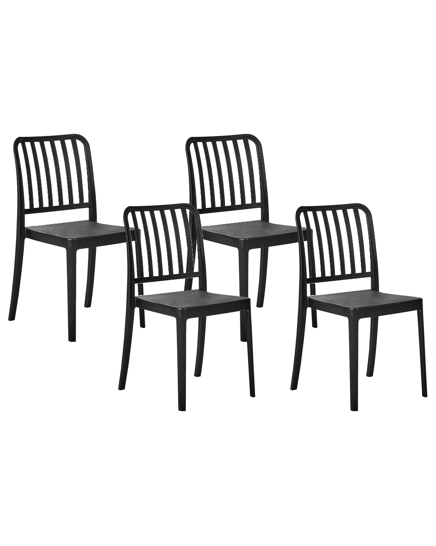 Set of 4 Garden Chairs SERSALE Synthetic Material Black