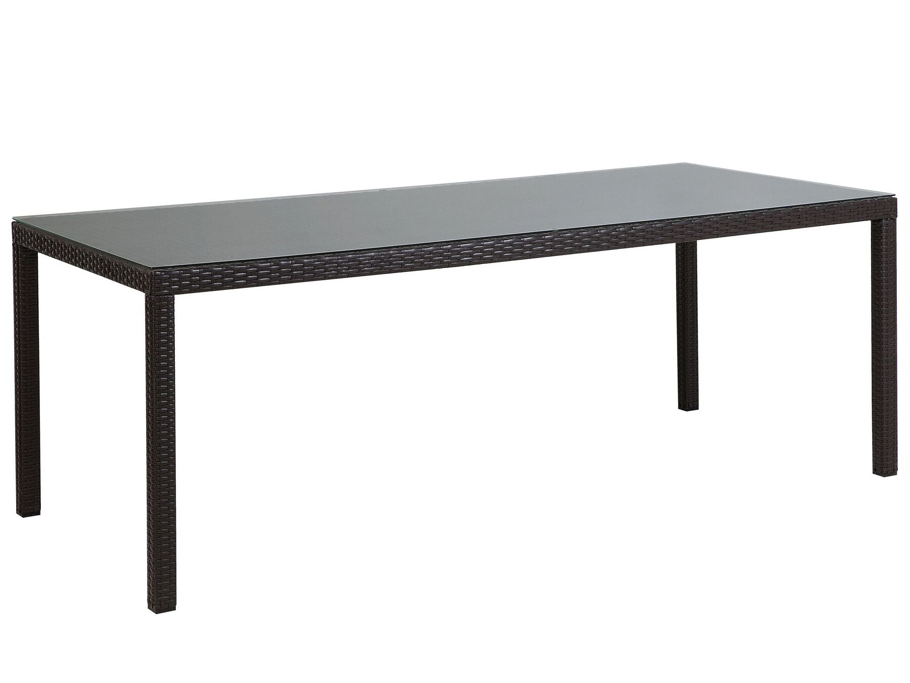 Garden Dining Table cm cm Glass Dark Brown