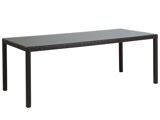 Garden Dining Table cm cm Glass Dark Brown