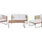Garden Lounge Set with Table 4 Seater BERMUDA Acacia Wood Brown