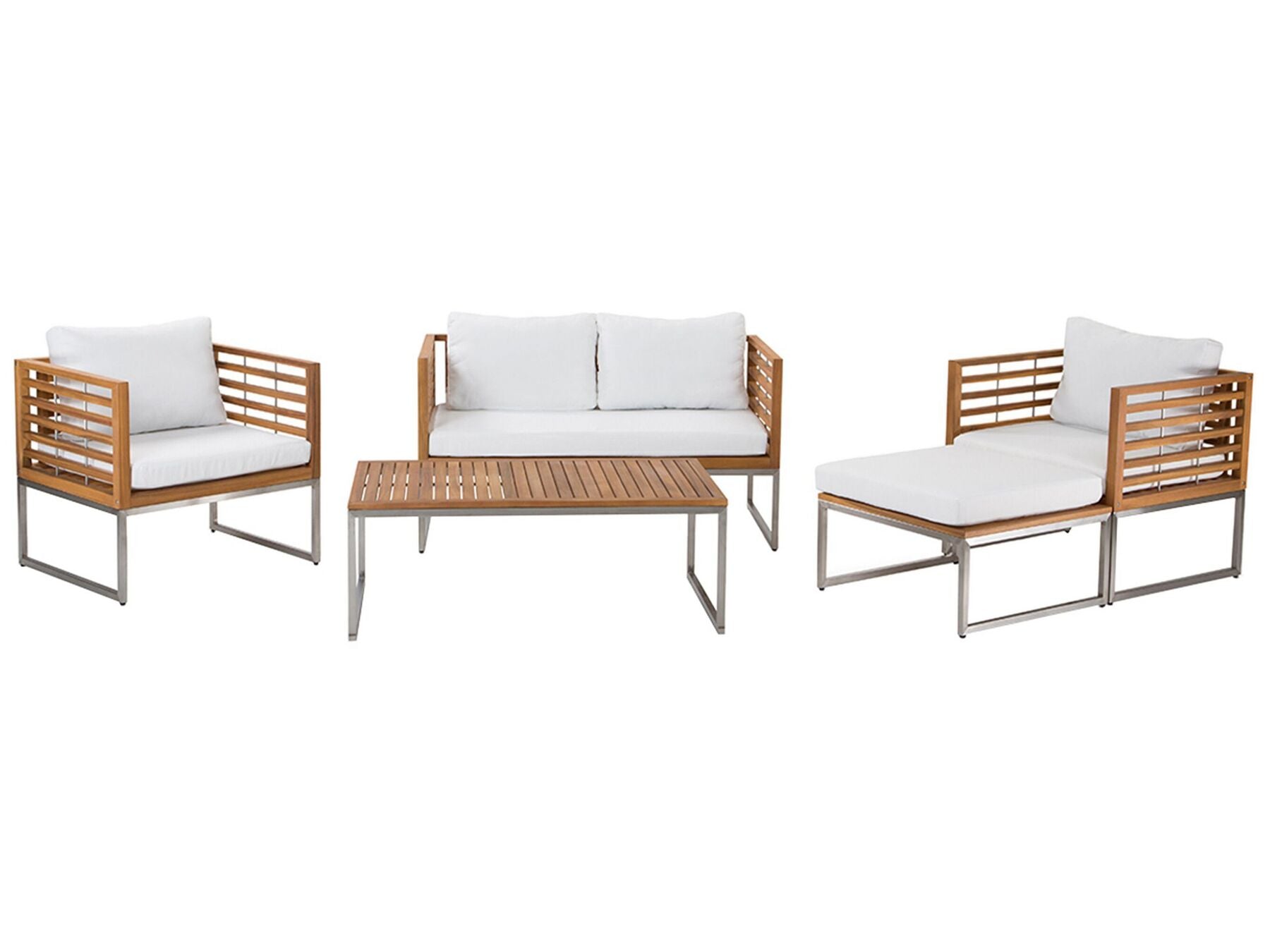 Garden Lounge Set with Table 4 Seater BERMUDA Acacia Wood Brown
