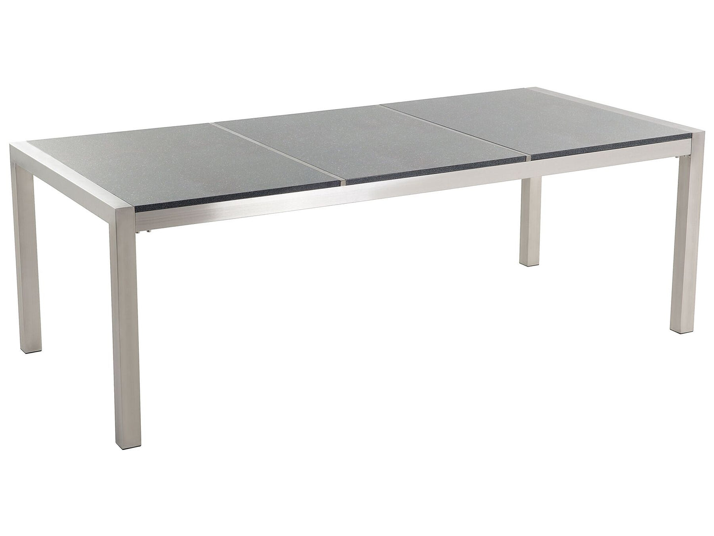Garden Dining Set 8 Seater GROSSETO Triple Plate Granite Polished Grey/ White