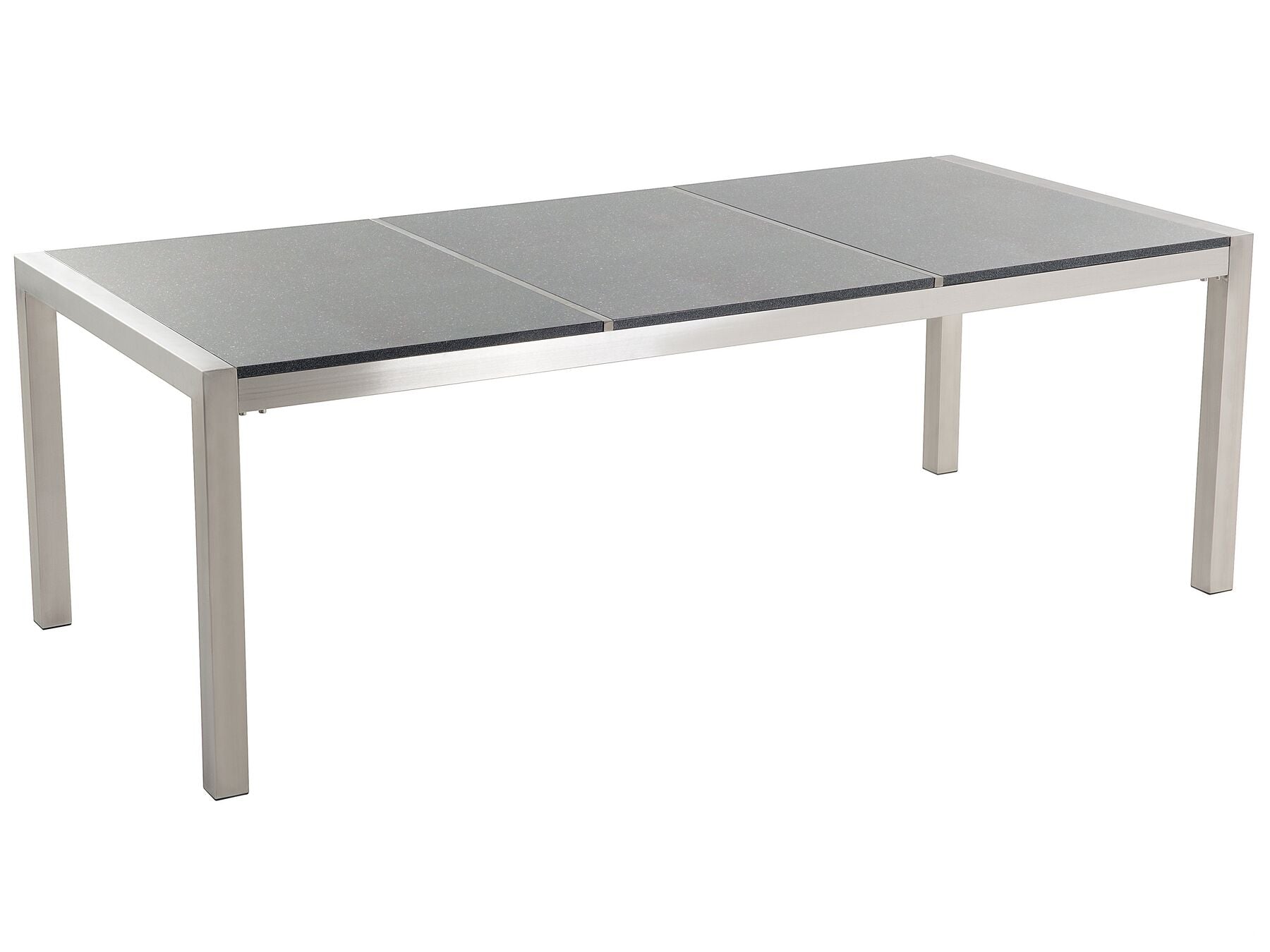 Garden Dining Set 8 Seater GROSSETO Triple Plate Granite Polished Grey