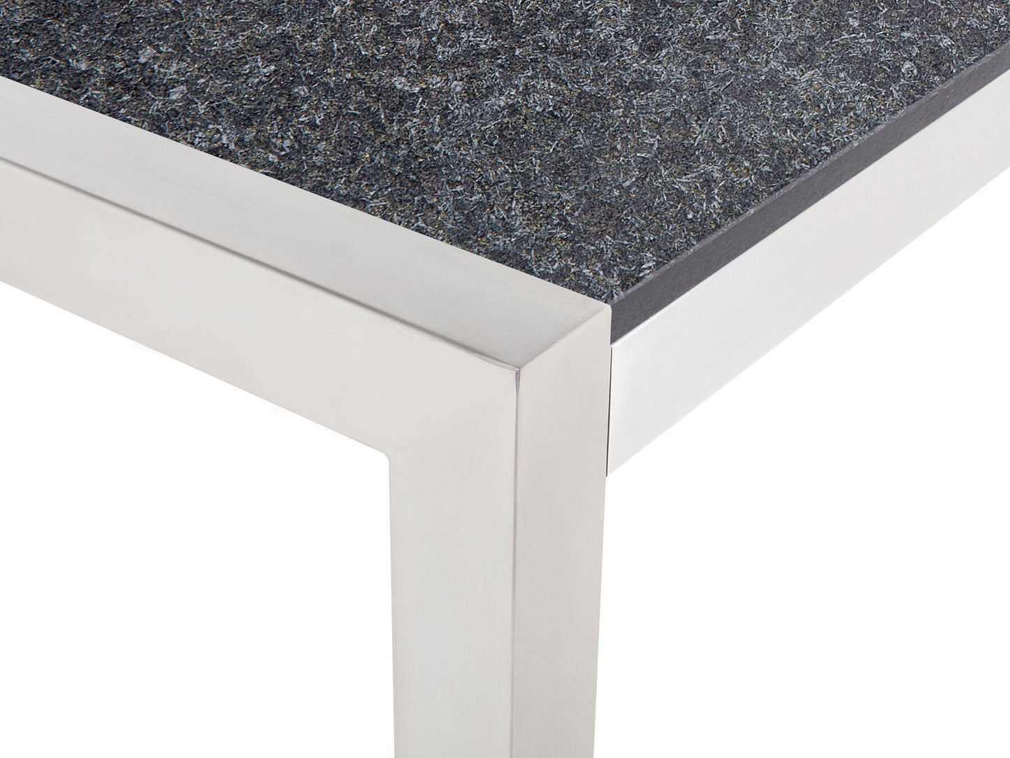 Garden Dining Set 8 Seater GROSSETO Triple Plate Granite Flamed Black/ Grey
