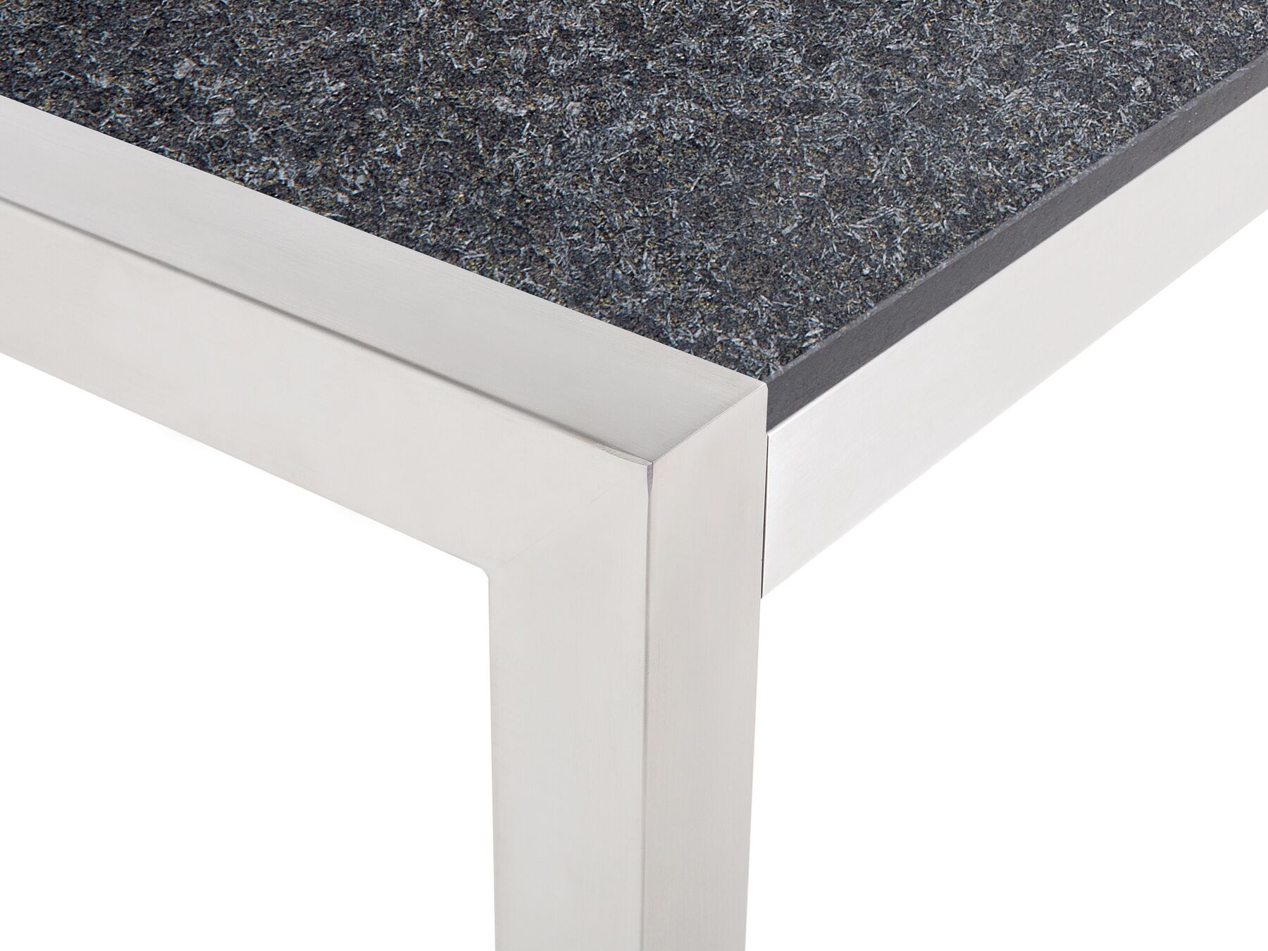 Garden Dining Set 8 Seater GROSSETO Triple Plate Granite Flamed Black/ Grey