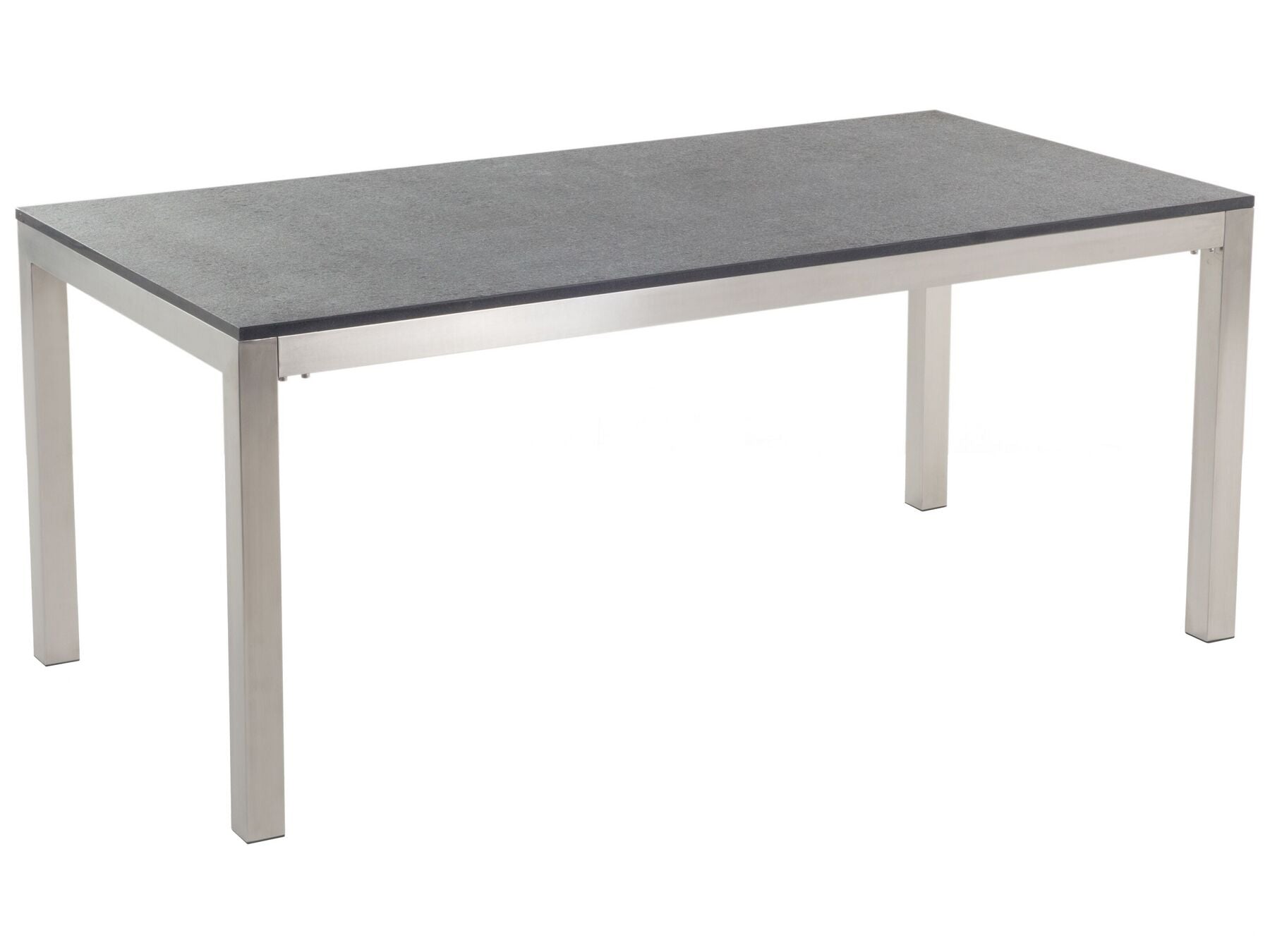 Garden Dining Set 6 Seater GROSSETO Granite Flamed Black/ Grey
