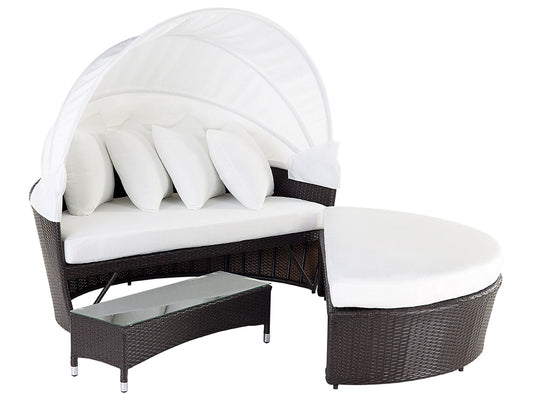 Garden Daybed Rattan Dark Brown
