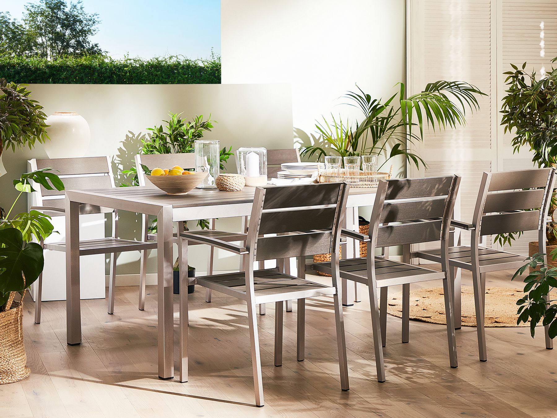 Garden Dining Set 6 Seater VERNIO Grey