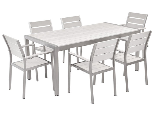 Garden Dining Set 6 Seater VERNIO White