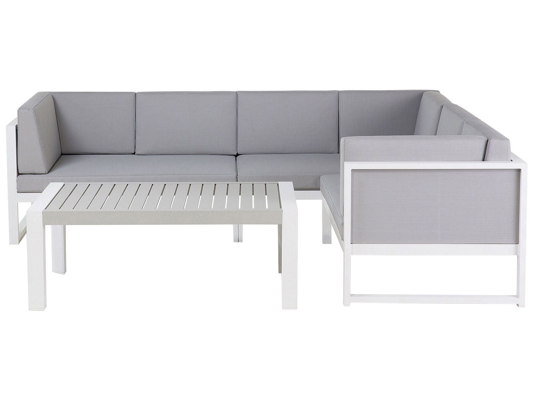 Garden Corner Sofa with Table 6 Seater CASTELLA Left Hand Metal Grey