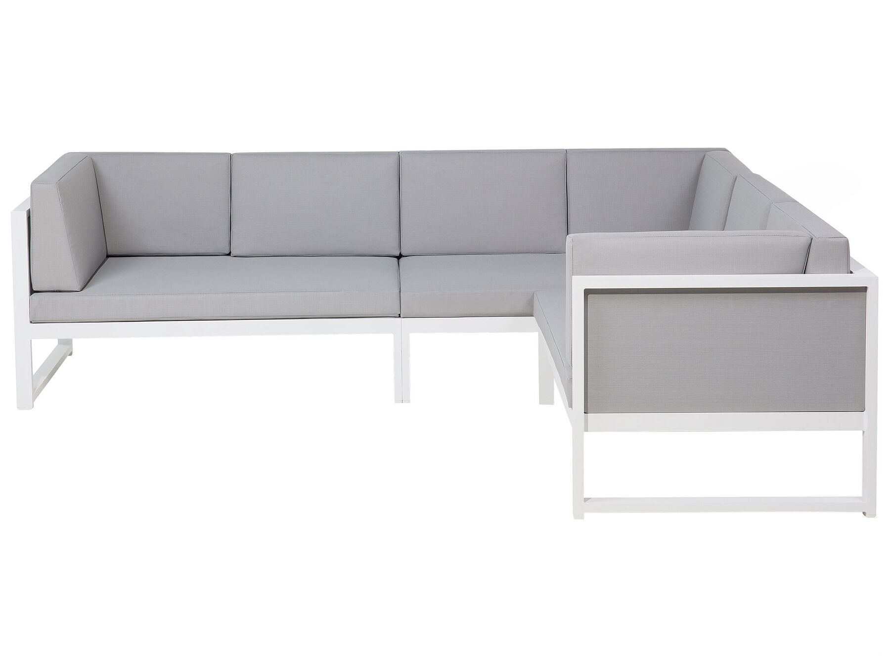 Garden Corner Sofa with Table 6 Seater CASTELLA Left Hand Metal Grey