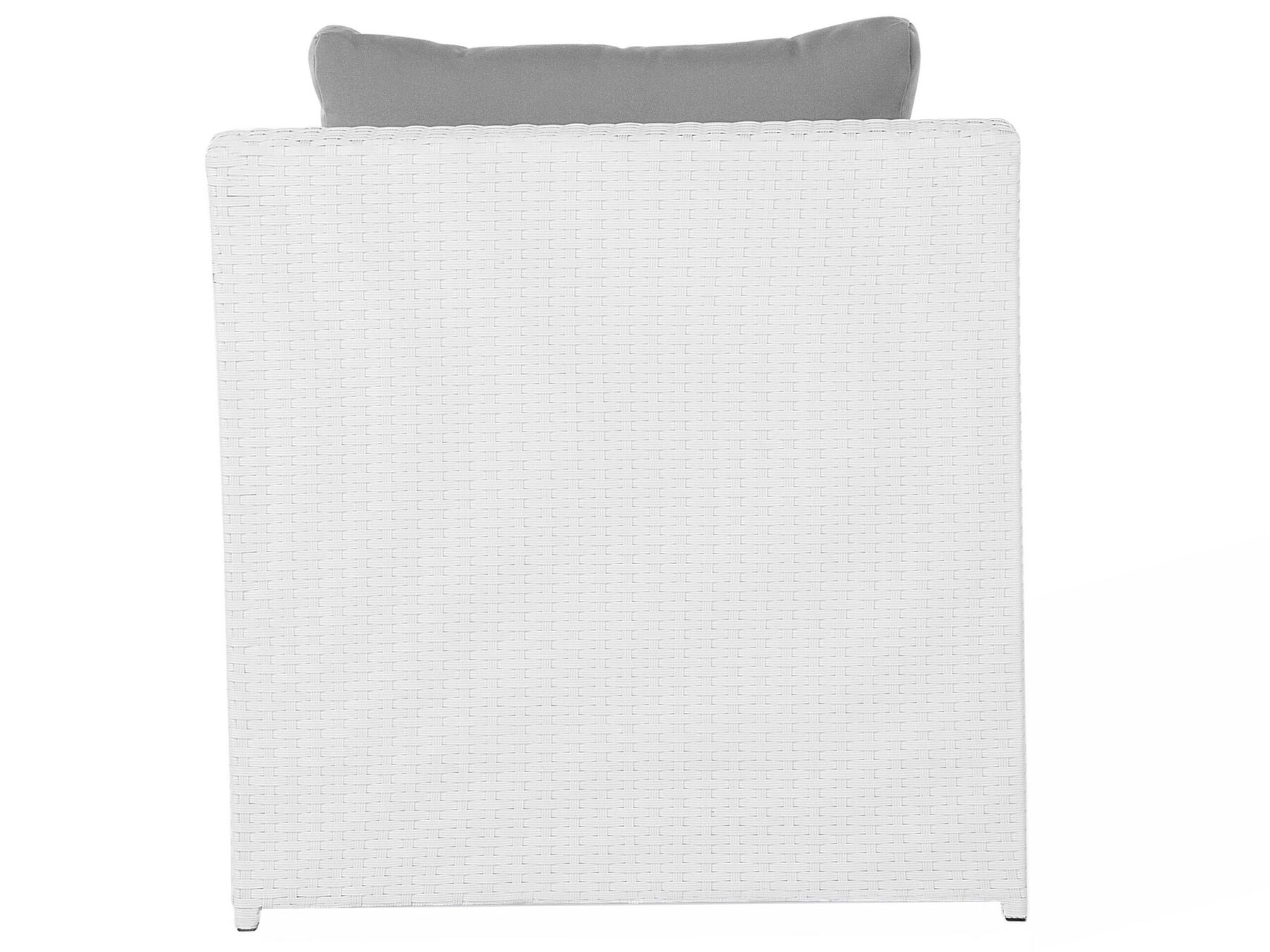 Garden Lounge Set with Table and Ottoman 6 Seater ROMA PE Rattan White