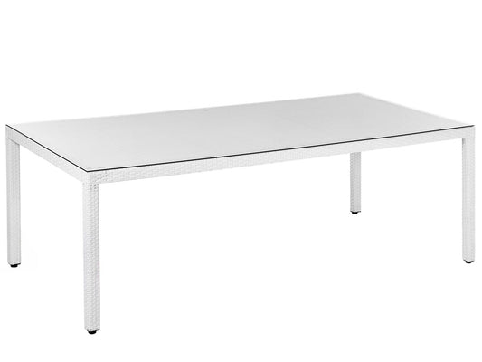 Garden Dining Table cm cm Glass White