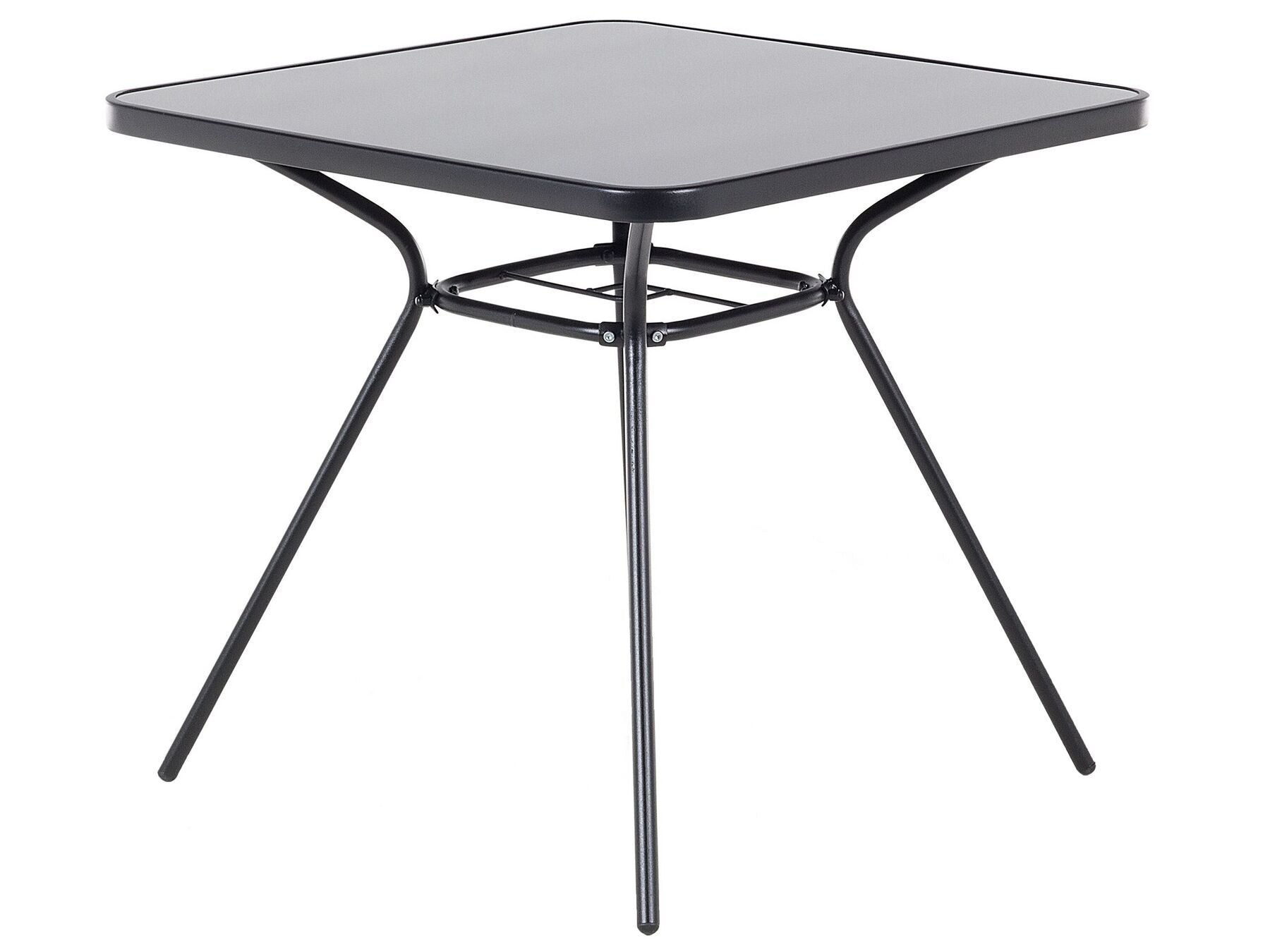 Garden Dining Set 4 Seater LIVO Metal Black