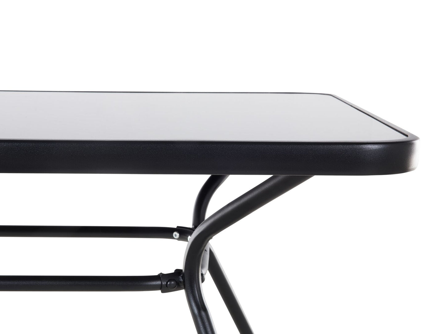 Garden Dining Set 6 Seater LIVO Metal Black