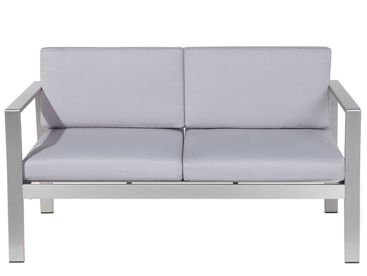 Garden Sofa 2 Seater SALERNO Metal Light Grey