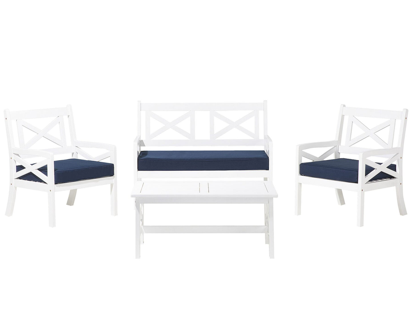 garden lounge set with table 4 seater baltic acacia wood dark blue
