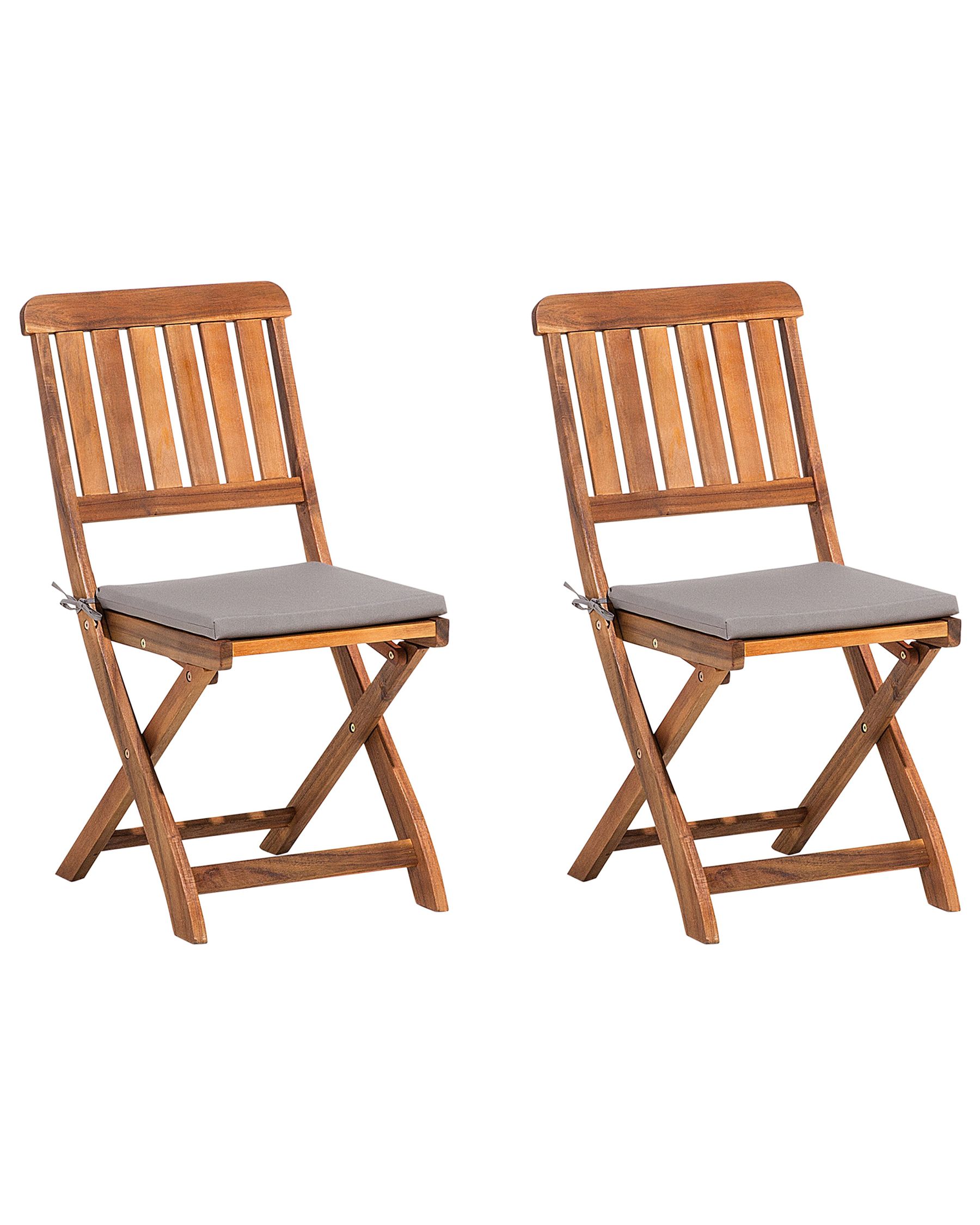 Garden Dining Set 6 Seater CENTO with Cushions Acacia Wood Brown