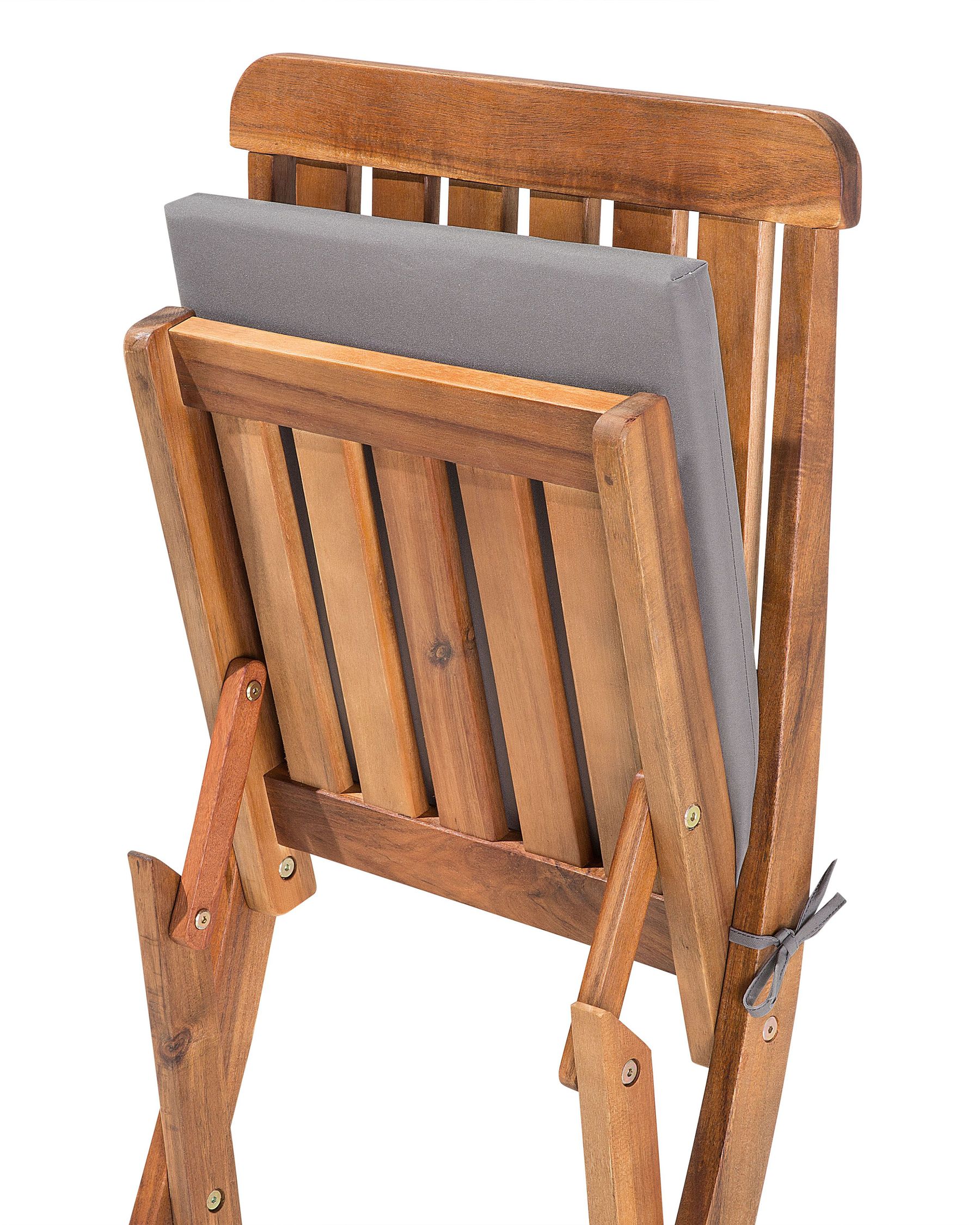 Set of 2 Garden Chairs with Cushions CENTO Acacia Wood Brown