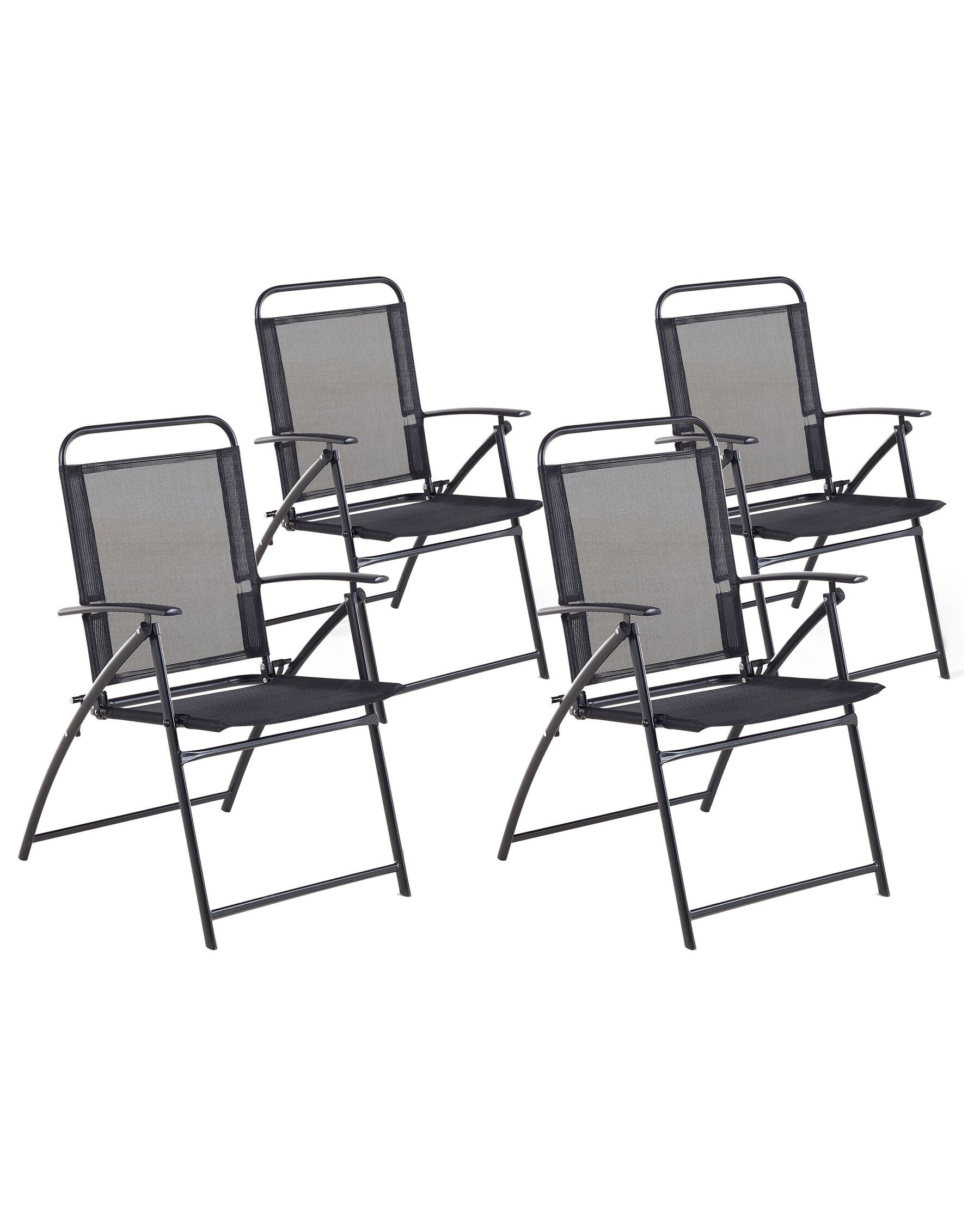 Set of 4 Garden Chairs LIVO Metal Black