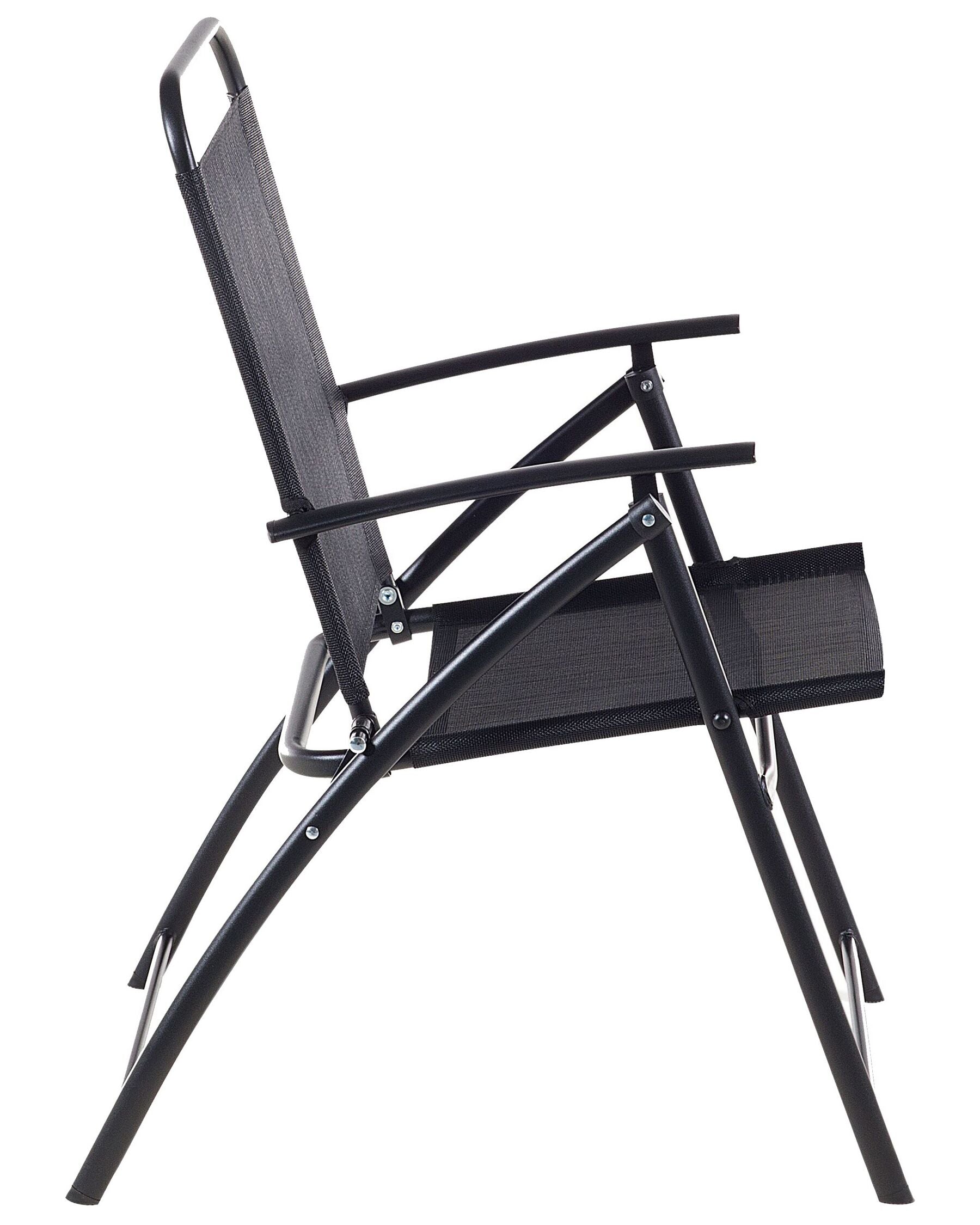 Set of 4 Garden Chairs LIVO Metal Black
