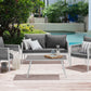 Garden Lounge Set with Table 4 Seater LATINA Metal Grey