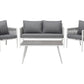 Garden Lounge Set with Table 4 Seater LATINA Metal Grey
