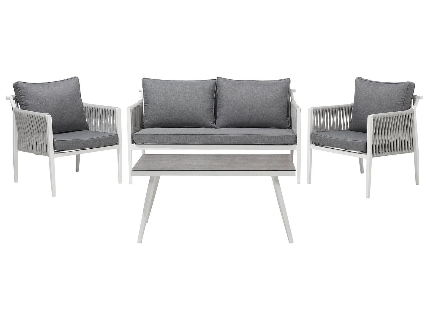 Garden Lounge Set with Table 4 Seater LATINA Metal Grey