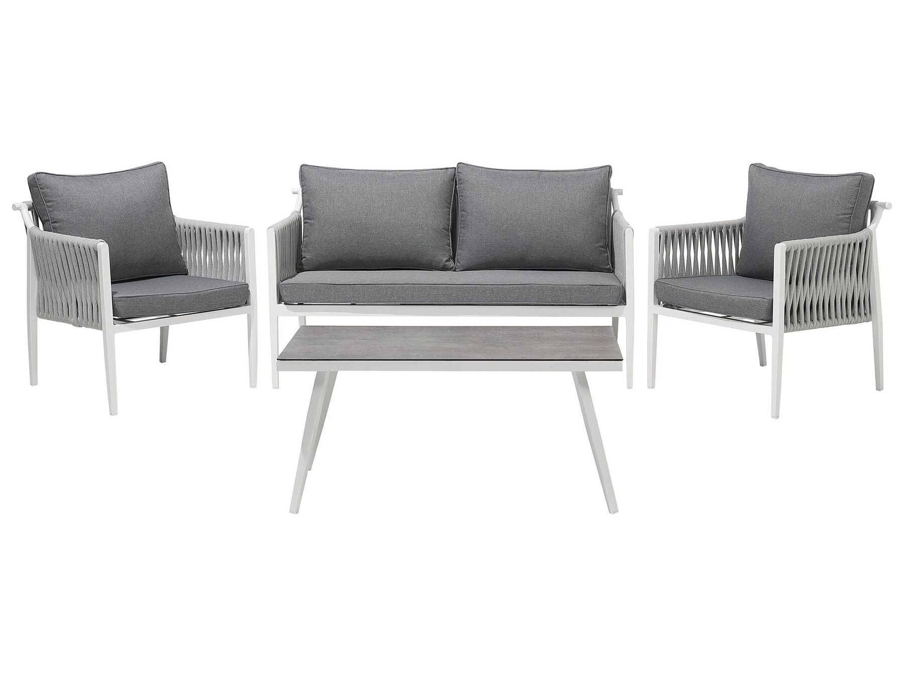 Garden Lounge Set with Table 4 Seater LATINA Metal Grey