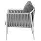 Garden Lounge Set with Table 4 Seater LATINA Metal Grey