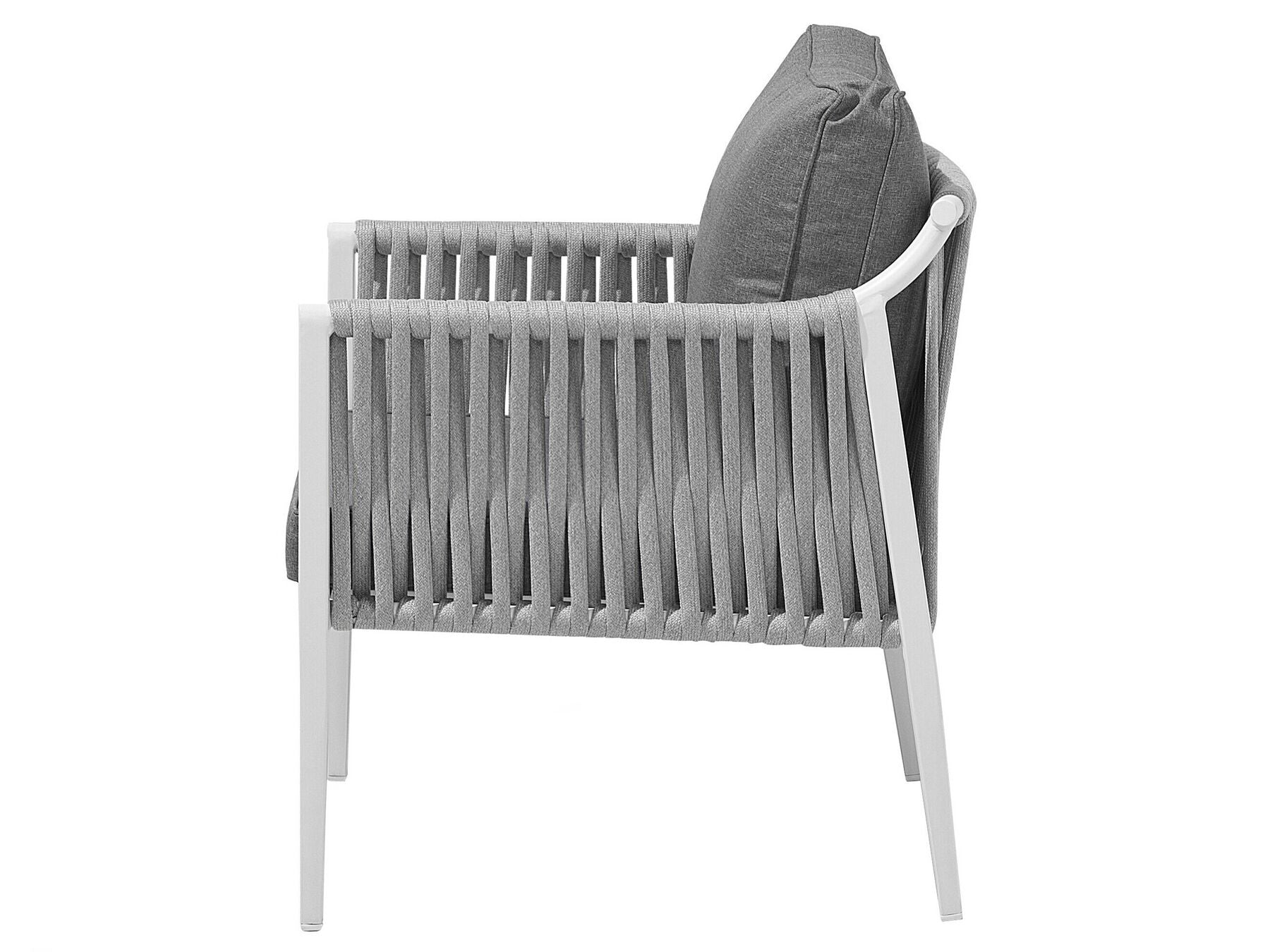 Garden Lounge Set with Table 4 Seater LATINA Metal Grey