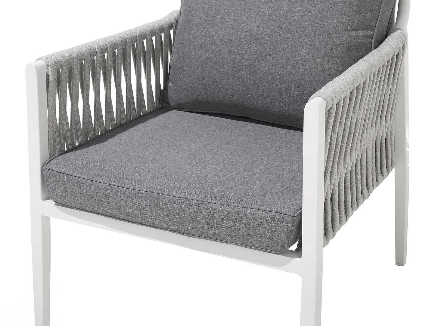 Garden Lounge Set with Table 4 Seater LATINA Metal Grey