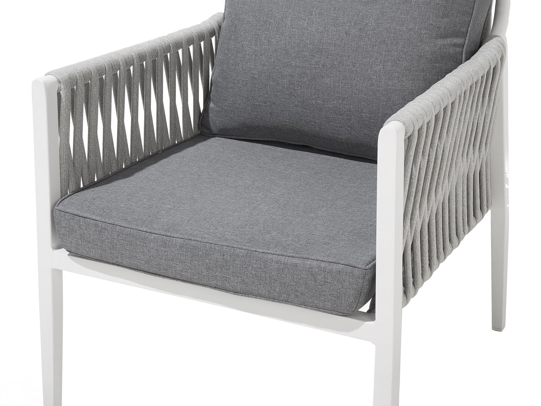 Garden Lounge Set with Table 4 Seater LATINA Metal Grey