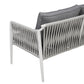 Garden Lounge Set with Table 4 Seater LATINA Metal Grey