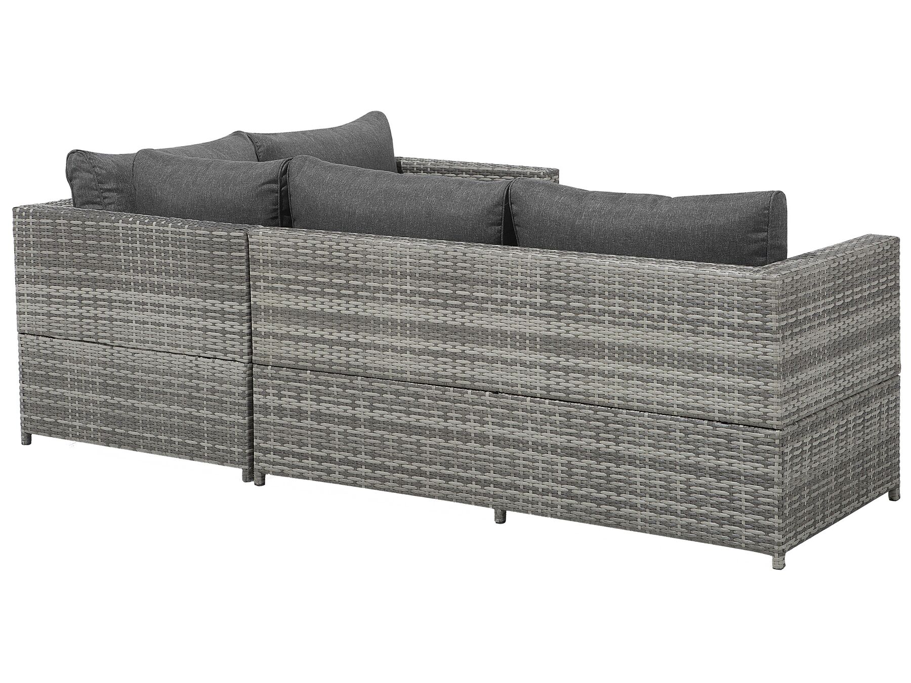 Garden Corner Sofa with Table 4 Seater AVOLA Left Hand PE Rattan Grey