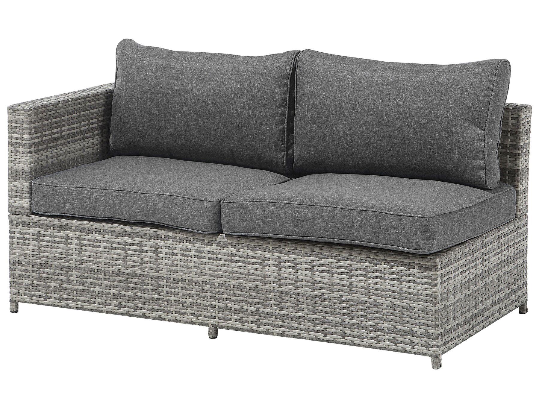 Garden Corner Sofa with Table 4 Seater AVOLA Left Hand PE Rattan Grey