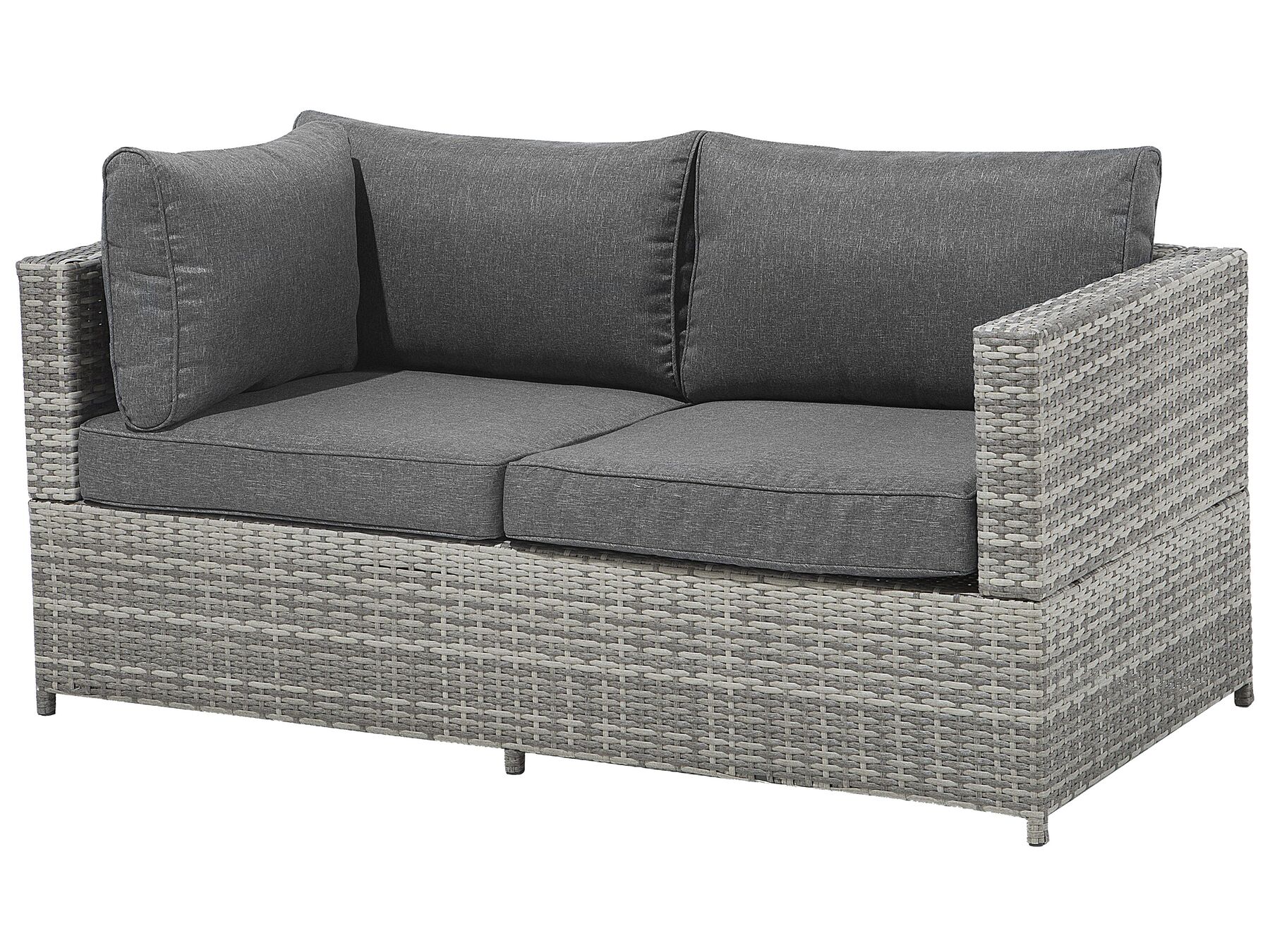 Garden Corner Sofa with Table 4 Seater AVOLA Left Hand PE Rattan Grey