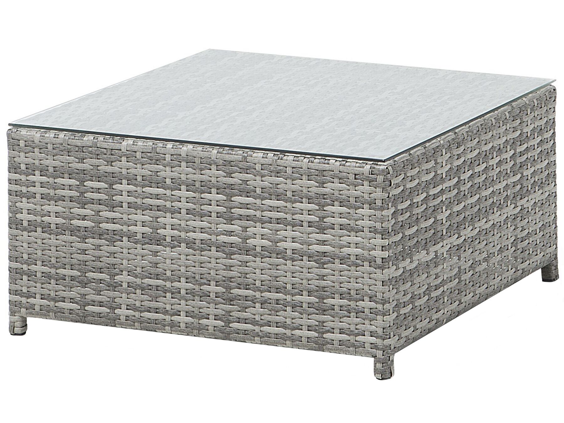 Garden Corner Sofa with Table 4 Seater AVOLA Left Hand PE Rattan Grey