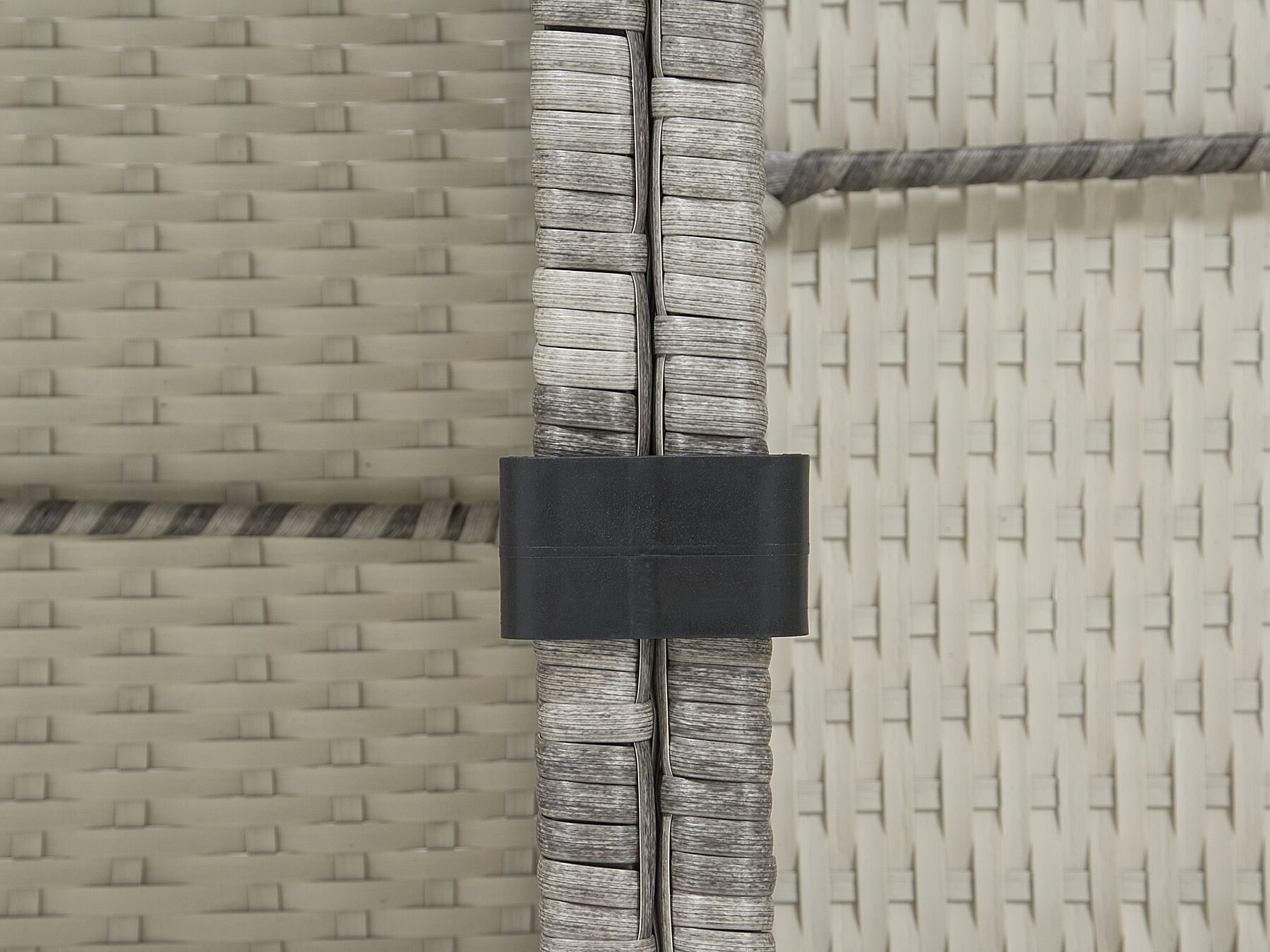 Garden Corner Sofa with Table 4 Seater AVOLA Left Hand PE Rattan Grey