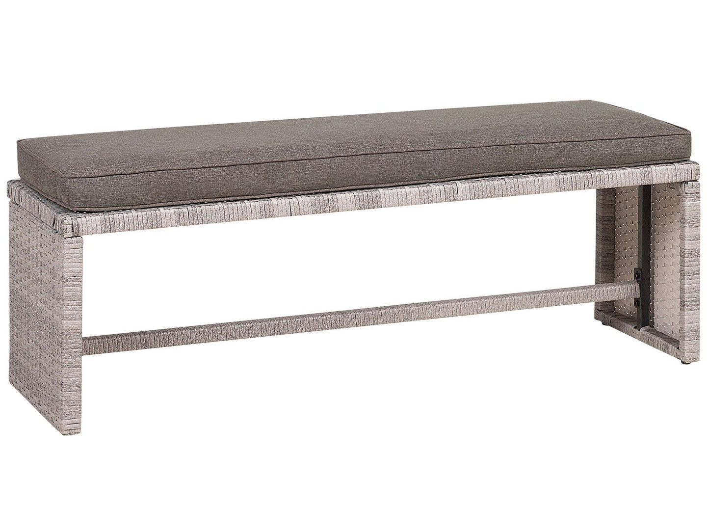 Garden Lounge Set with Table 8 Seater with Cushions Rattan Grey